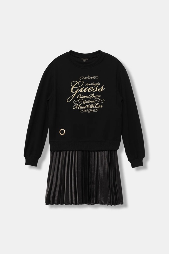 Dievčenské šaty Guess s elastanom čierna J5BK31.KAUH0.9BYA