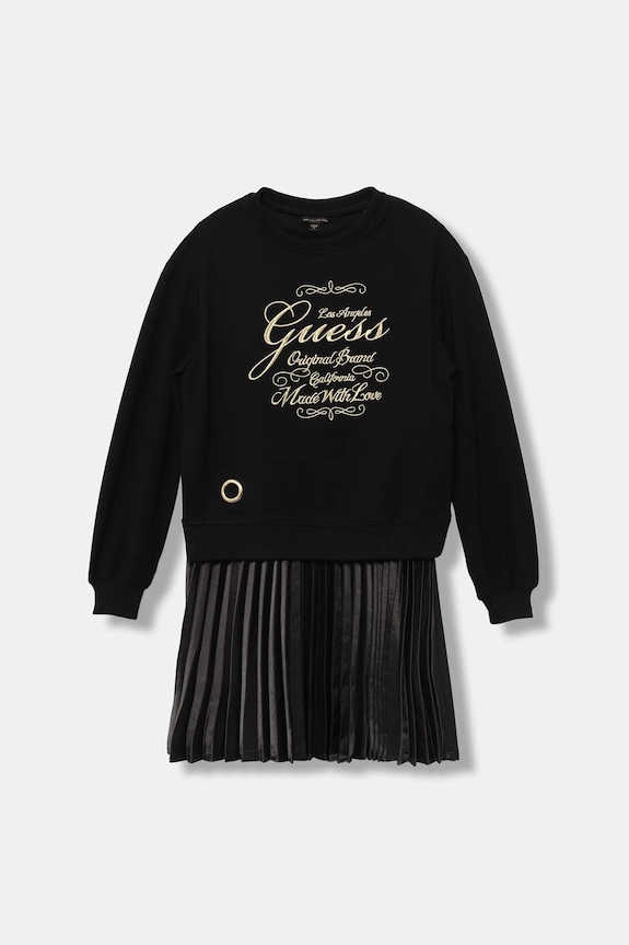 Dievčenské šaty Guess s elastanom čierna J5BK31.KAUH0.9BYA