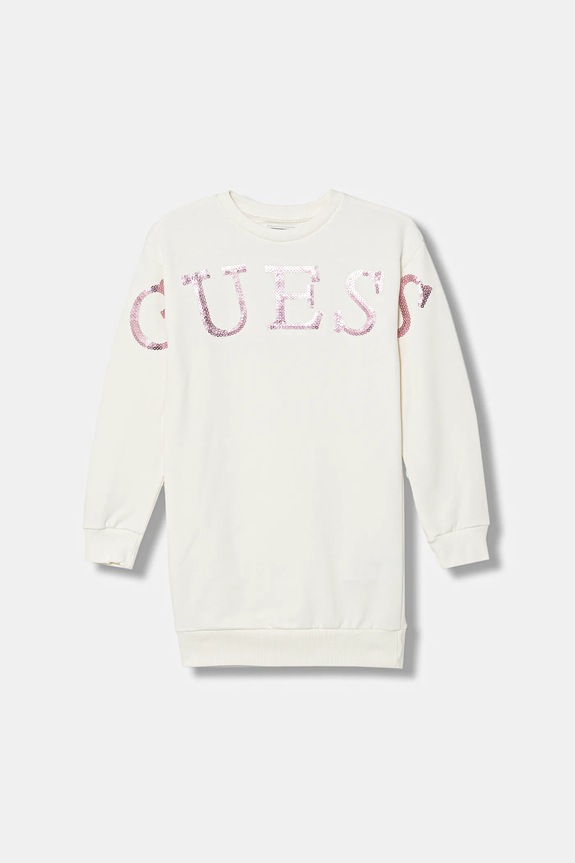 Хлопковое детское платье Guess хлопок бежевый K5BK10.KAD74.9BYA