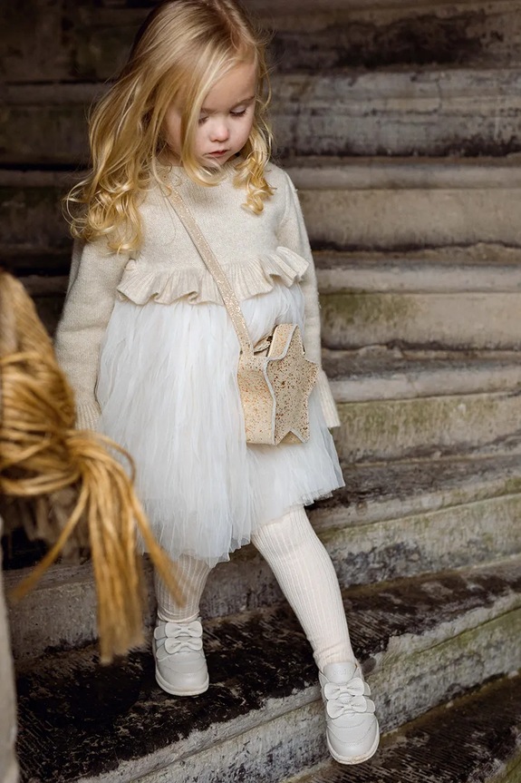 Dětské šaty s příměsí vlny Donsje Paulien Dress směs béžová 4103200.98.140