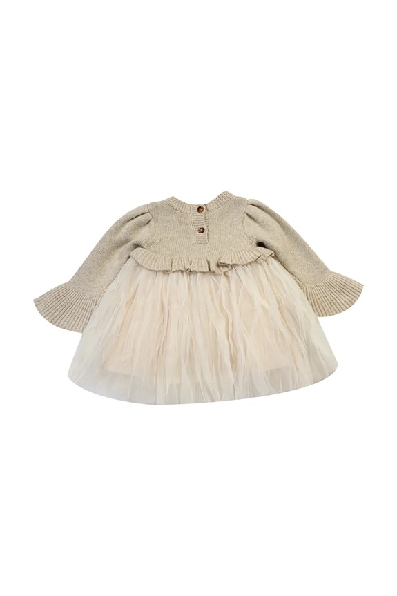 DÍVKA Dětské šaty s příměsí vlny Donsje Paulien Dress 4103200.98.140 béžová