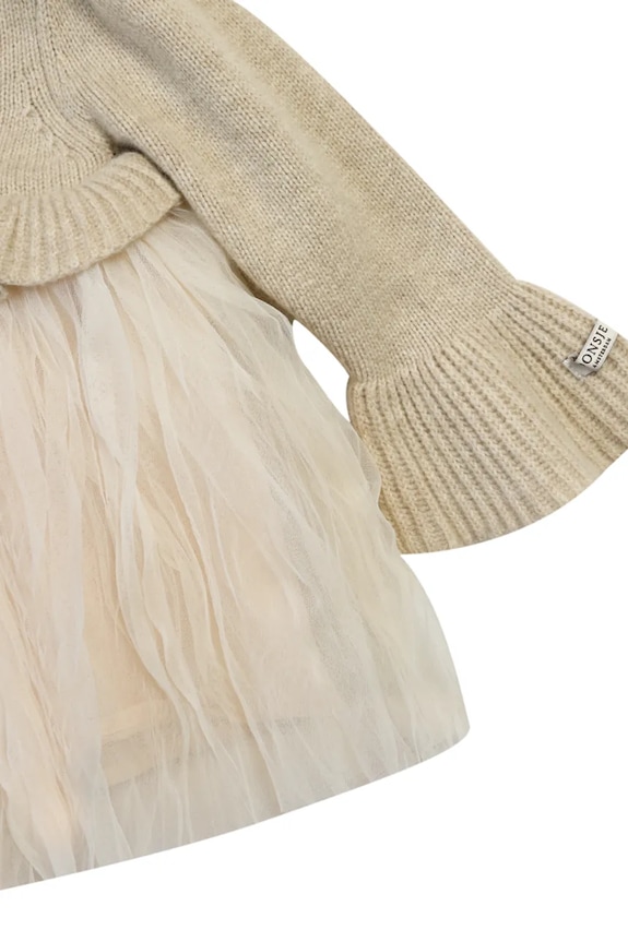 Dětské šaty s příměsí vlny Donsje Paulien Dress 4103200.98.140 béžová
