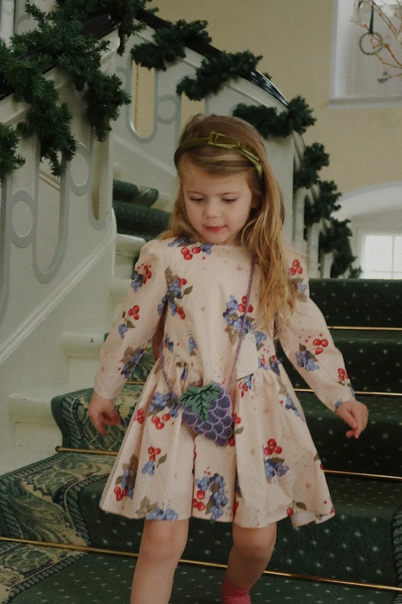 Dievčenské bavlnené šaty Konges Sløjd AVI LS BOW DRESS GOTS KS104203.9BYA