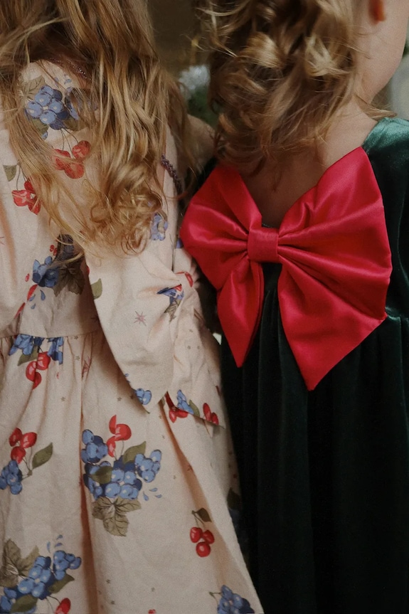 Dievčenské bavlnené šaty Konges Sløjd AVI LS BOW DRESS GOTS KS104203.9BYA béžová