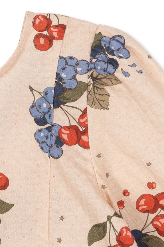 Dievčenské bavlnené šaty Konges Sløjd AVI LS BOW DRESS GOTS béžová KS104203.9BYA