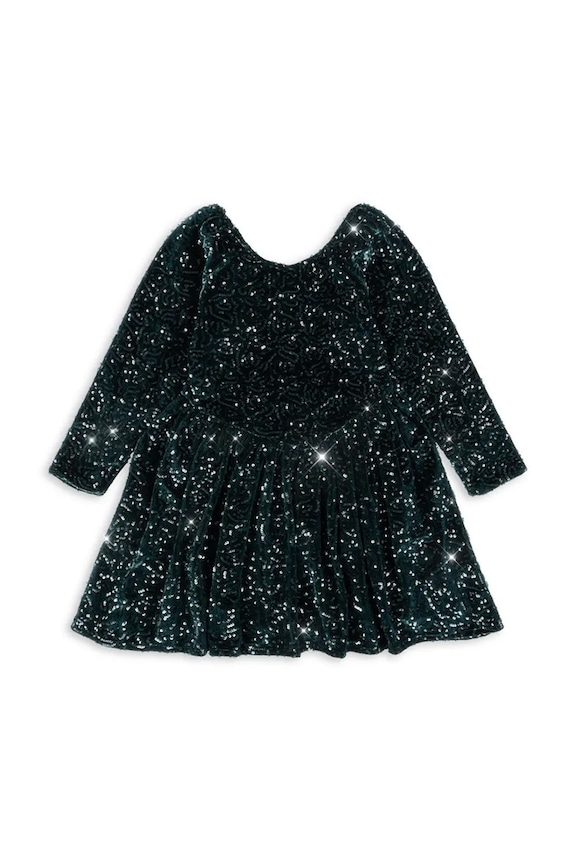 Dievčenské šaty Konges Sløjd VIOLA DRESS KS104464.9BYA zelená AW25