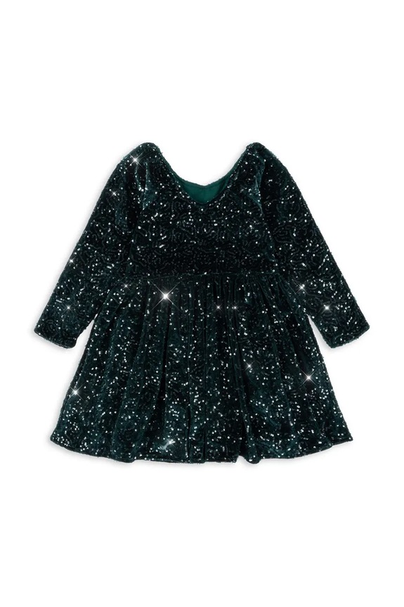 Dievča Dievčenské šaty Konges Sløjd VIOLA DRESS KS104464.9BYA zelená