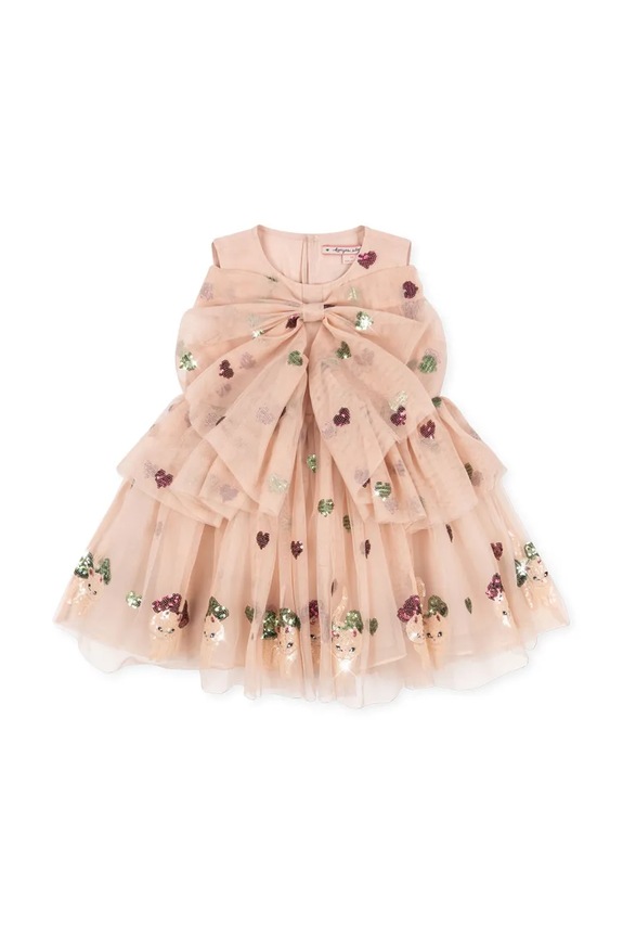 Konges Sløjd rochie fete YVONNE BOW DRESS KS105170.9BYA bej AW25