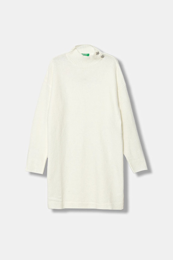 United Colors of Benetton rochie din amestec de lână pentru copii mini bej 12B9CV007.G.Seasonal