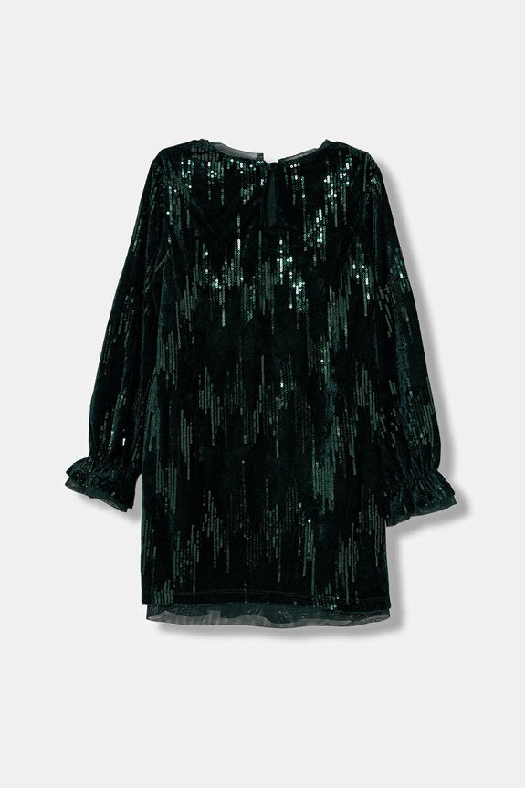 Dievčenské šaty United Colors of Benetton 4OZGCV03P.G.Seasonal zelená AW25