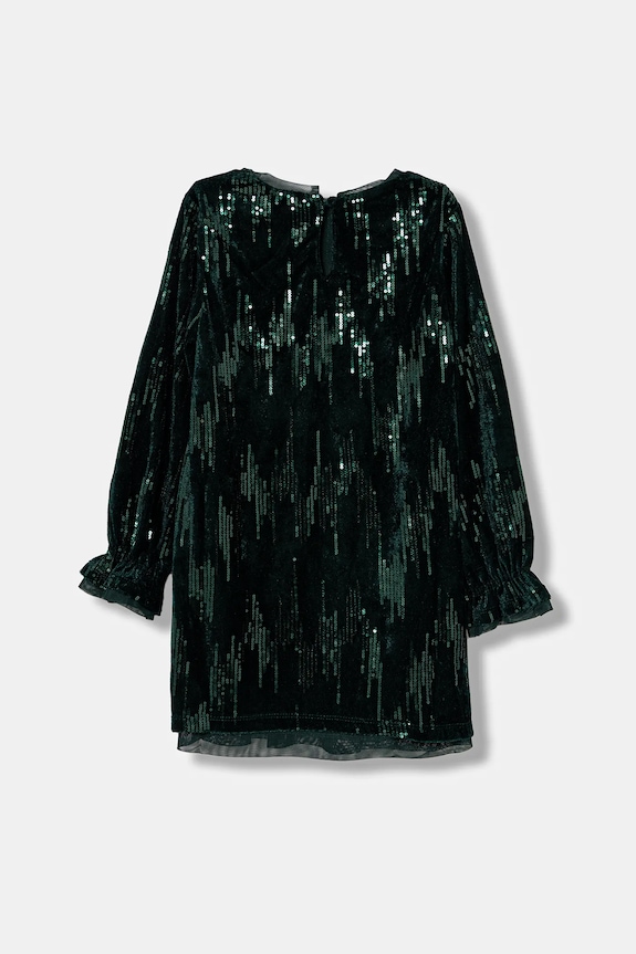 Dievčenské šaty United Colors of Benetton 4OZGCV03P.G.Seasonal zelená AW25