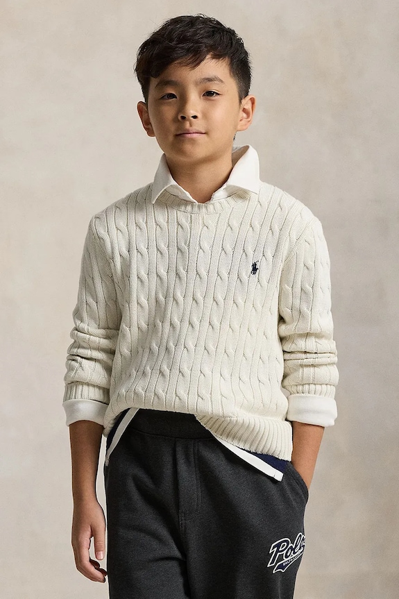 Bavlnený sveter Polo Ralph Lauren tenká biela 323702674024