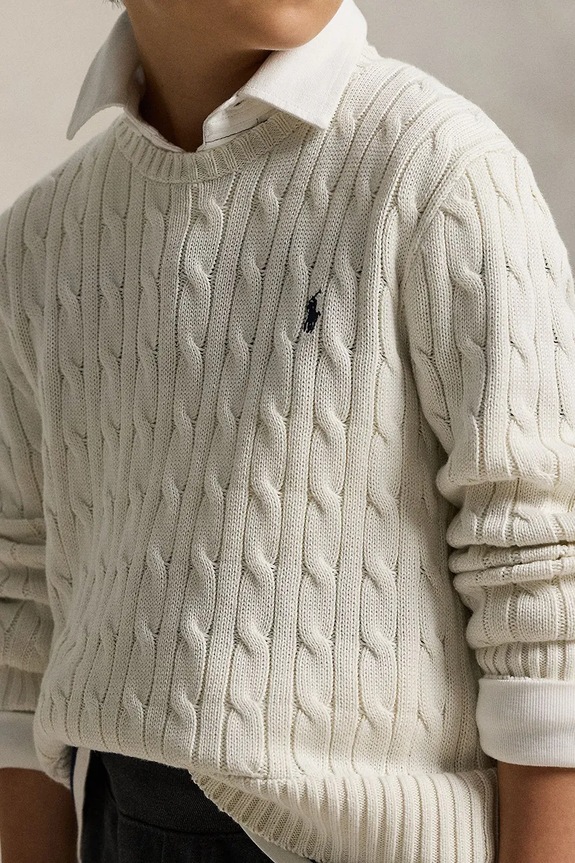 Bavlnený sveter Polo Ralph Lauren 323702674024 biela