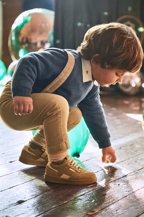 Παιδικό πουλόβερ με προσθήκη μαλλιού Mayoral με μείγμα μαλλιού μπλε 351.3E.Baby.9BYA