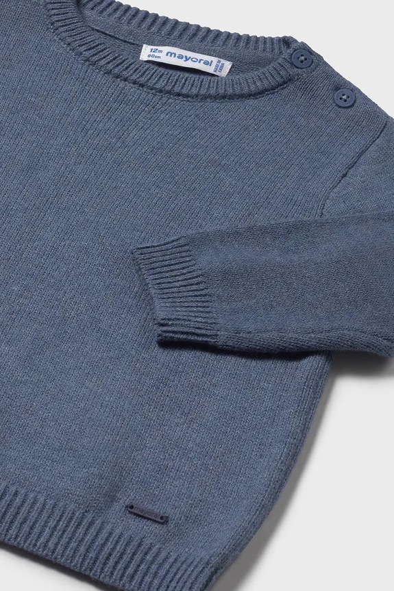 Παιδικό πουλόβερ με προσθήκη μαλλιού Mayoral μπλε 351.3E.Baby.9BYA