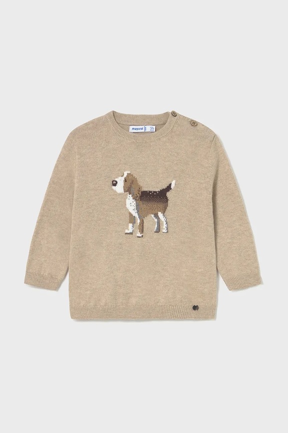 Otroški pulover s primesjo volne Mayoral 2343.3D.Baby.9BYA rjava AW25