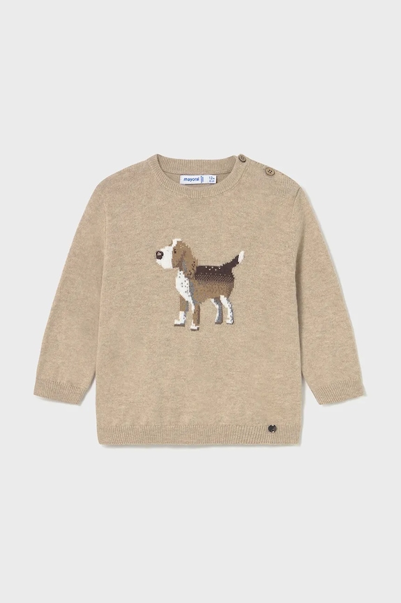 Otroški pulover s primesjo volne Mayoral 2343.3D.Baby.9BYA rjava AW25
