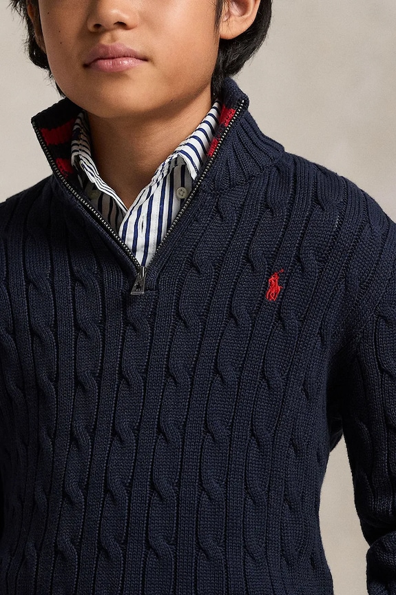 Pamučni pulovwe Polo Ralph Lauren 323868894017 mornarsko plava