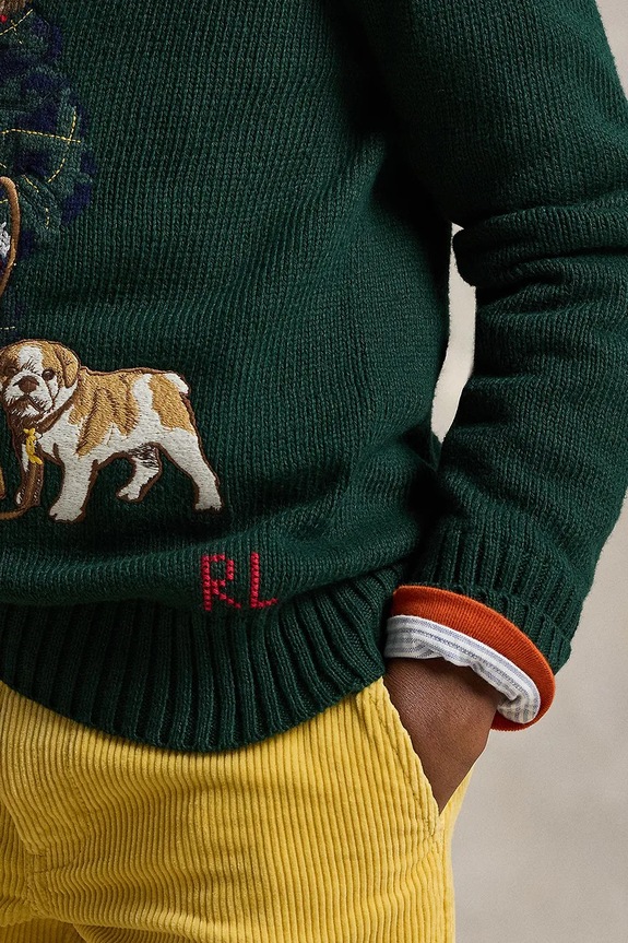 Polo Ralph Lauren sweter bawełniany dziecięcy 323978393001 zielony