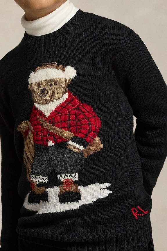 Detský bavlnený sveter Polo Ralph Lauren 323981629001 čierna
