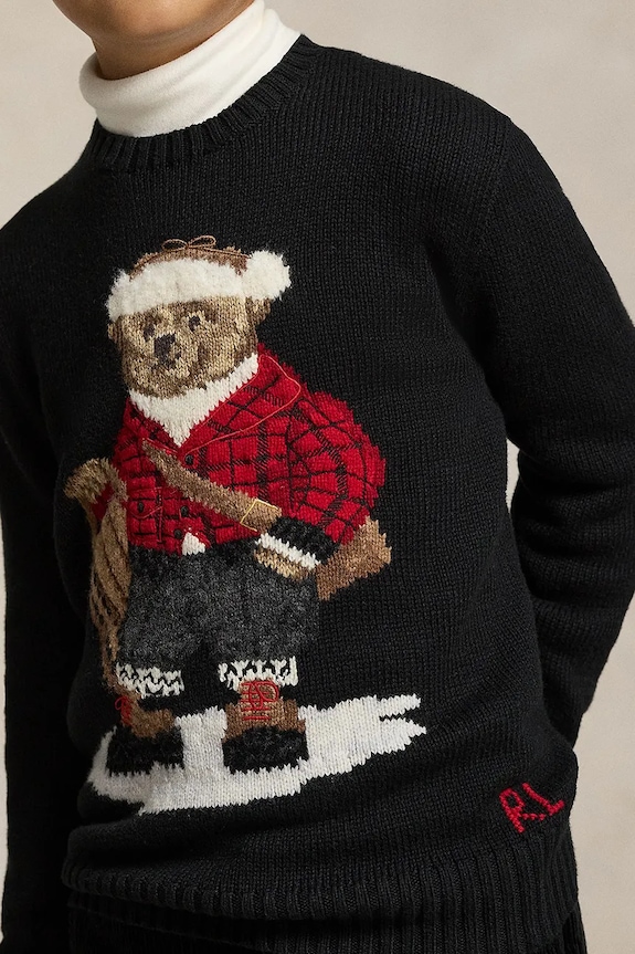 Detský bavlnený sveter Polo Ralph Lauren 323981629001 čierna