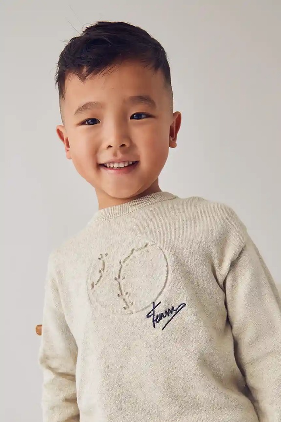 Mayoral sweter z domieszką wełny dziecięcy 4372.5A.Mini.9BYA beżowy