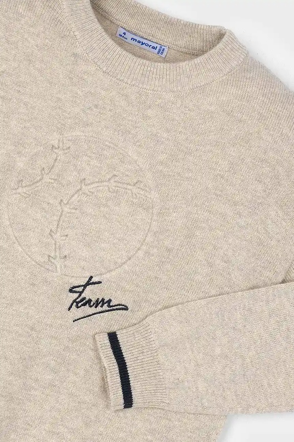 Mayoral sweter z domieszką wełny dziecięcy beżowy 4372.5A.Mini.9BYA