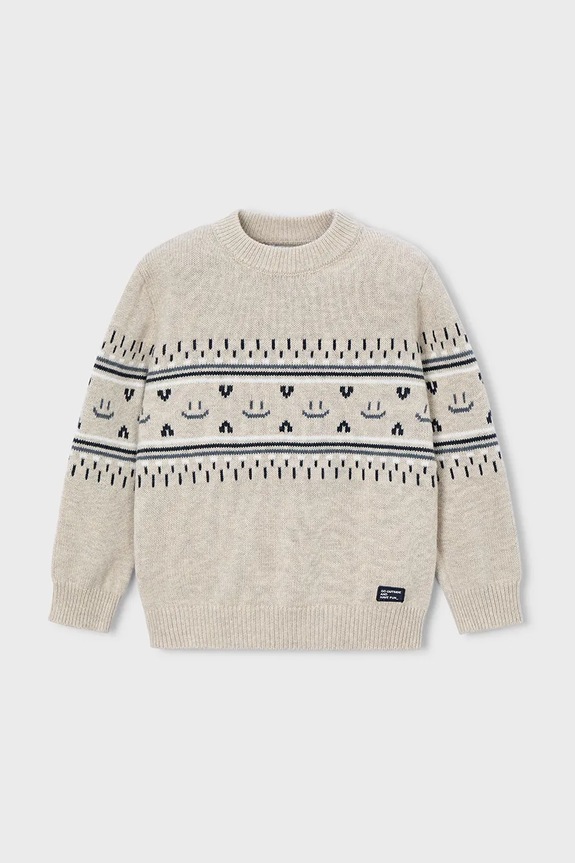 Παιδικό πουλόβερ Mayoral με μείγμα μαλλιού μπεζ 4377.5F.Mini.9BYA