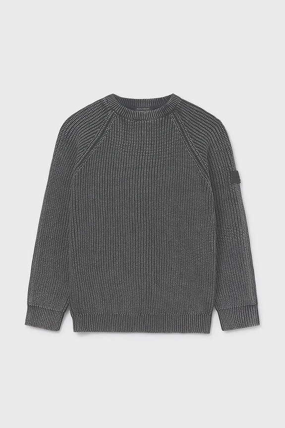 Mayoral sweter bawełniany dziecięcy 7302.7C.Junior.9BYA szary AW25
