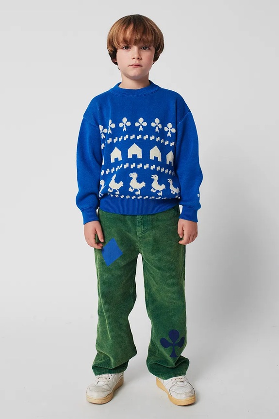 Bobo Choses maglione per bambini con misto lana Farm jacquard 225AC108