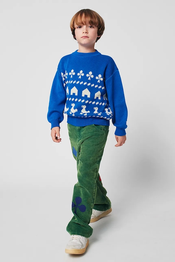 Bobo Choses maglione per bambini con misto lana Farm jacquard 225AC108