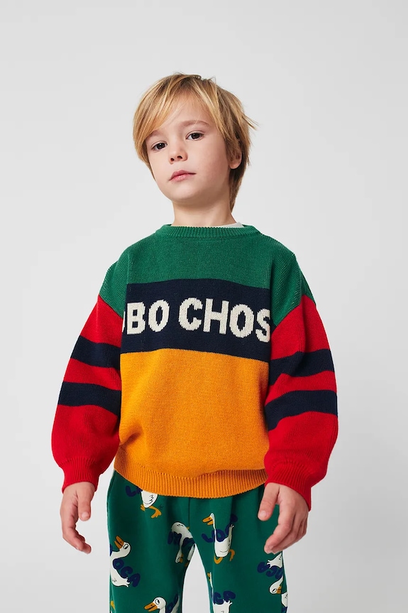 Detský bavlnený sveter Bobo Choses stredne hrubá žltá 225AC109