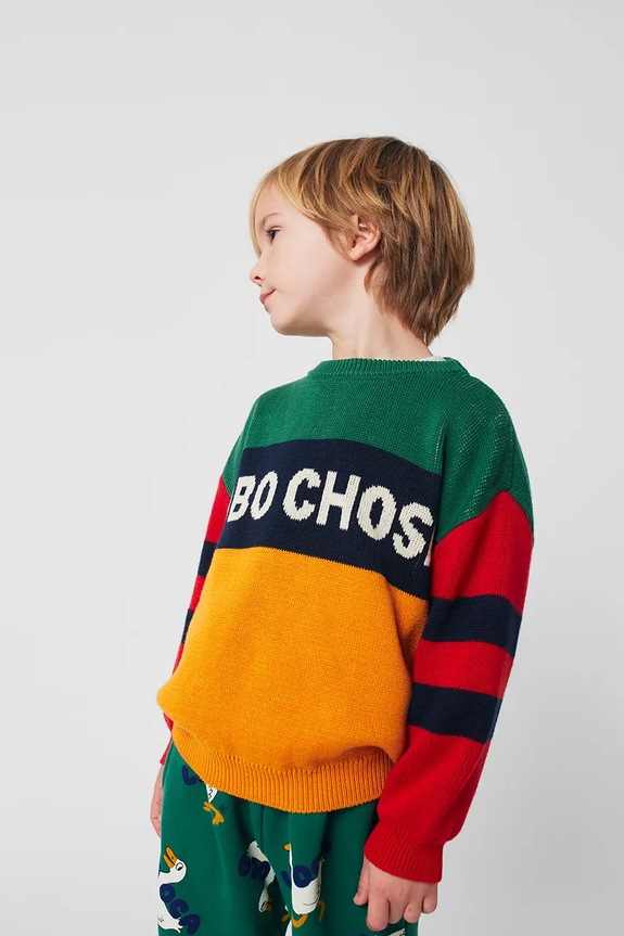 Detský bavlnený sveter Bobo Choses žltá 225AC109