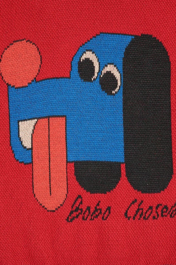 Chlapec Detský bavlnený sveter Bobo Choses Doggy Mate 225AC111 červená