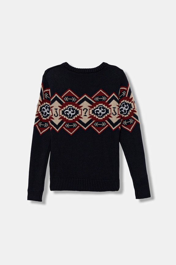 Dječji pamučni pulover Guess L5BR05.Z2NN0.9BYA mornarsko plava AW25