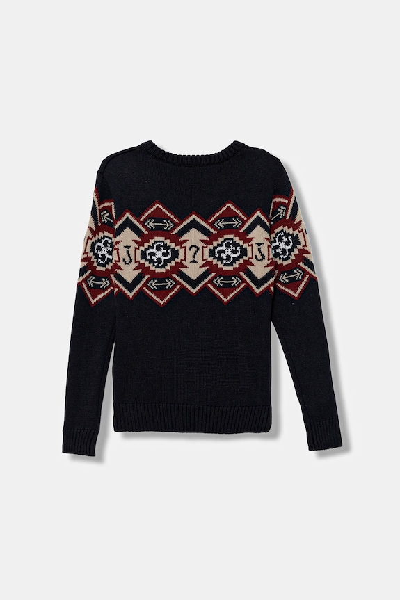 Dječji pamučni pulover Guess L5BR05.Z2NN0.9BYA mornarsko plava AW25