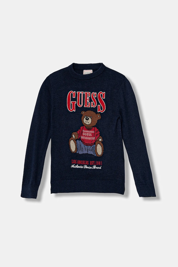 Detský sveter Guess nášivka tmavomodrá N5BR05.Z2BB0.9BYA