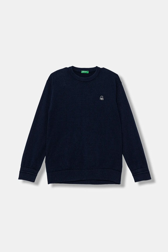 Detský bavlnený sveter United Colors of Benetton bavlna tmavomodrá 120YC108S.G.seasonal