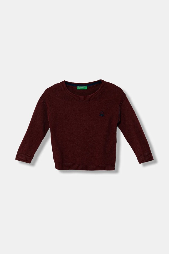 Dječji pulover s dodatkom vune United Colors of Benetton bez uzorka bordo 1041H1025.P.Season.9BYA