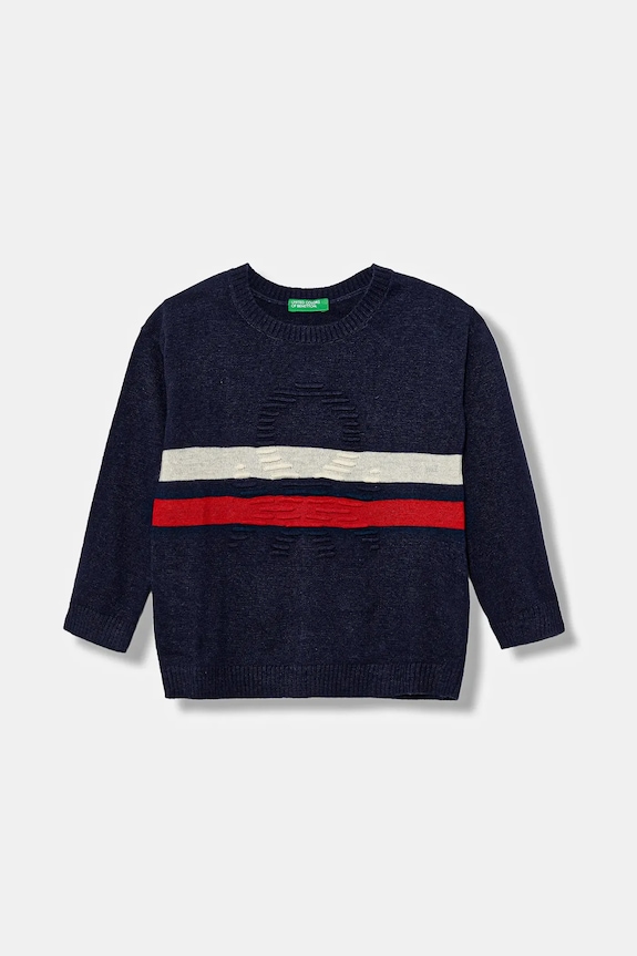 Detský sveter s prímesou vlny United Colors of Benetton s prímesou vlny tmavomodrá 1041H102X.P.seasonal