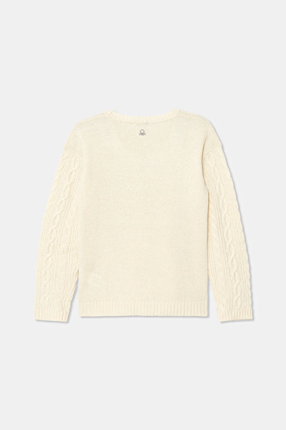 Детски пуловер с вълна United Colors of Benetton 1344C107G.G.reproposed бежов AW25