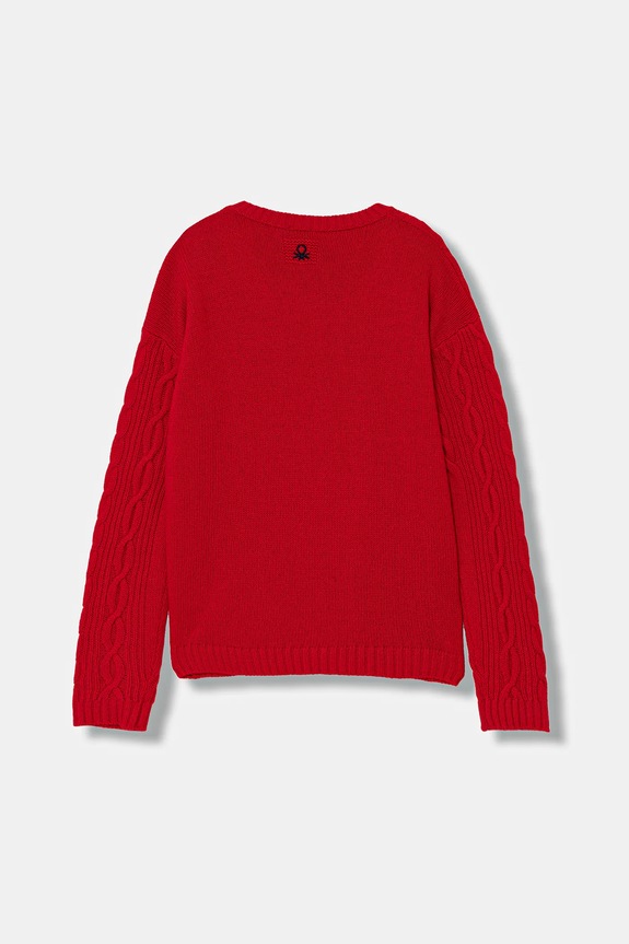 United Colors of Benetton pulover de lână pentru copii 1344C107G.G.reproposed rosu AW25