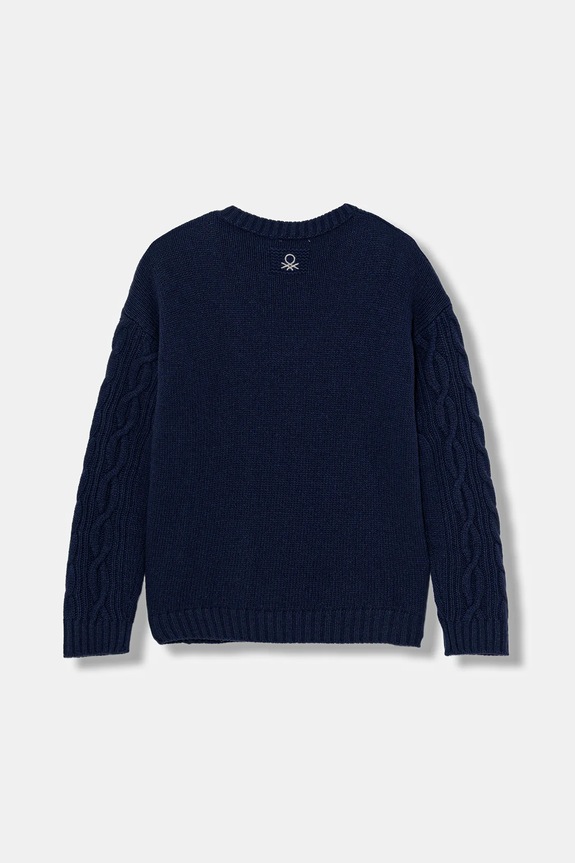 United Colors of Benetton pulover de lână pentru copii 1344C107G.G.reproposed bleumarin AW25