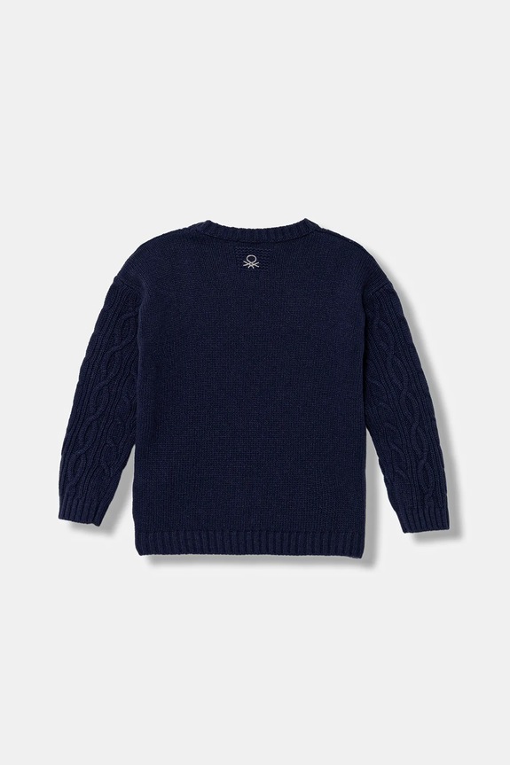 Παιδικό πουλόβερ με προσθήκη μαλλιού United Colors of Benetton 1344G100R.P.reproposed σκούρο μπλε AW25