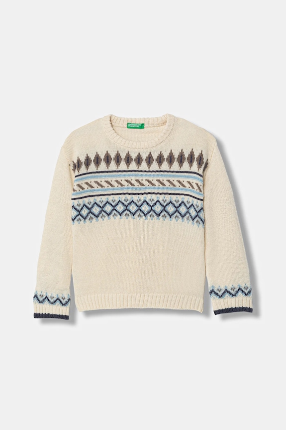 Dětský svetr s příměsí vlny United Colors of Benetton tenká béžová 1PF6H1030.P.Seasonal