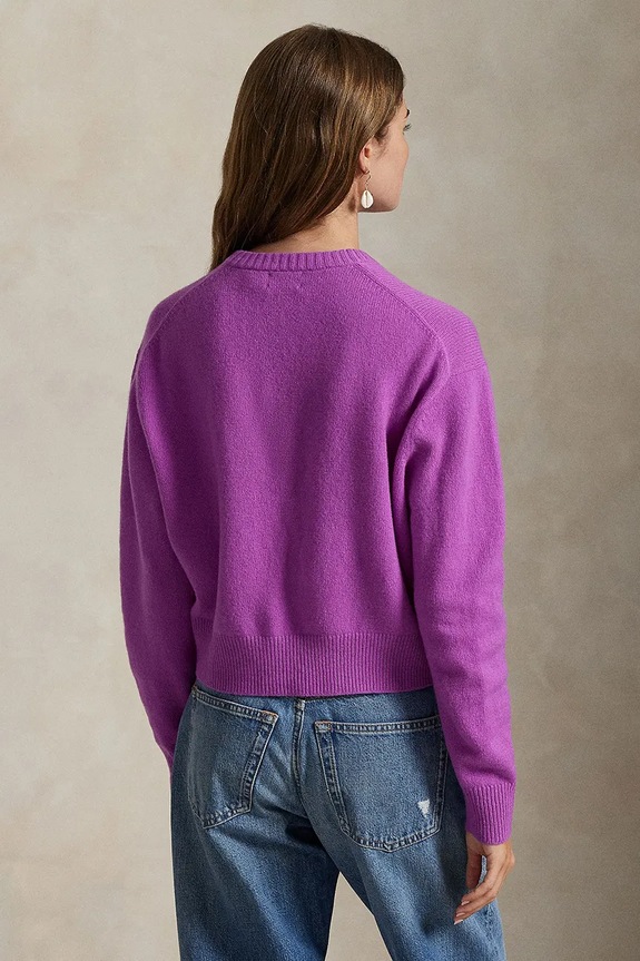Μάλλινη μπλουζα Polo Ralph Lauren 211914515 μωβ AW25