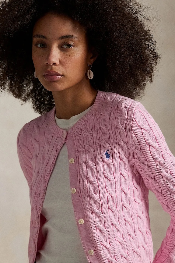 Polo Ralph Lauren Ζακέτα Γυναικεία βαμβακερή ροζ 211971868