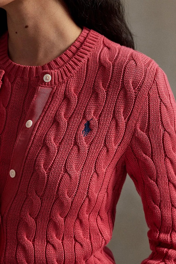 Polo Ralph Lauren kardigán dámsky bavlnený červená 211971868