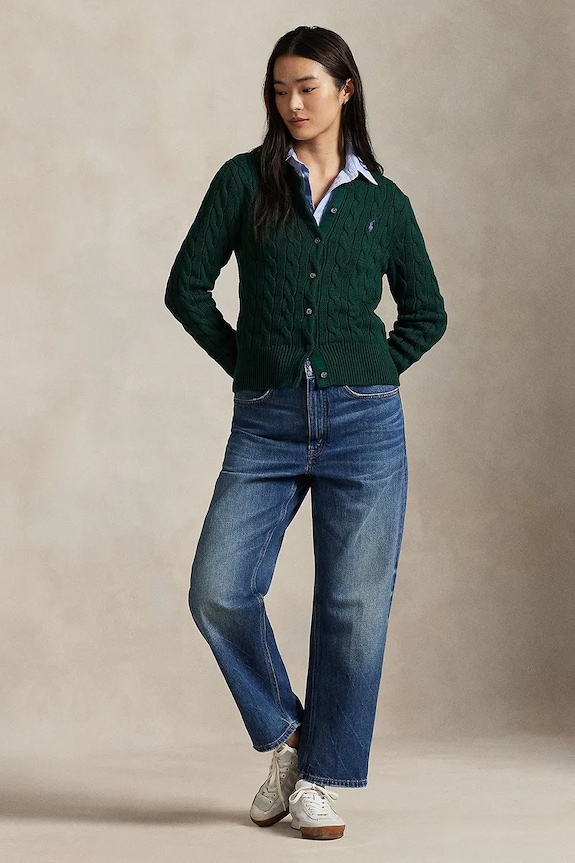 Дрехи Polo Ralph Lauren жилетка от памук дамска 211971868 зелен