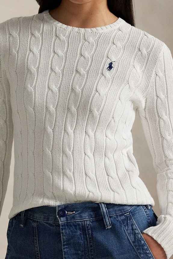 Bavlnený sveter Polo Ralph Lauren biela 211971869